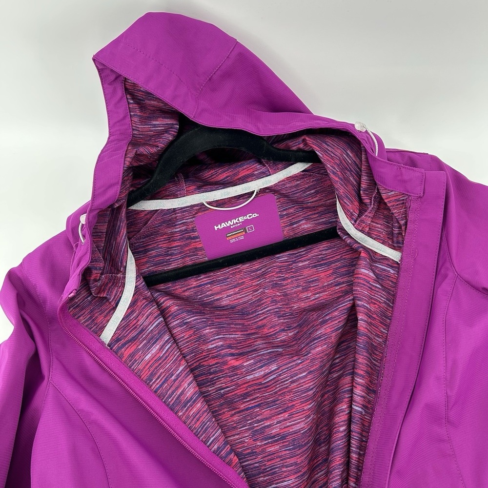 Performance Windbreaker Full Zip Rain Jacket Purple Womens Large Gorpcore Winter - Picture 2 of 9